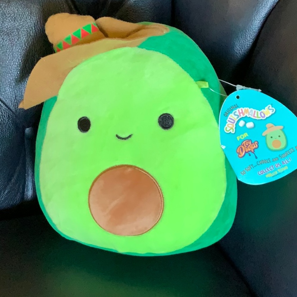 Squishmallows Austin Avocado Cinco de Mayo NWT Wearing Sombrero 8”